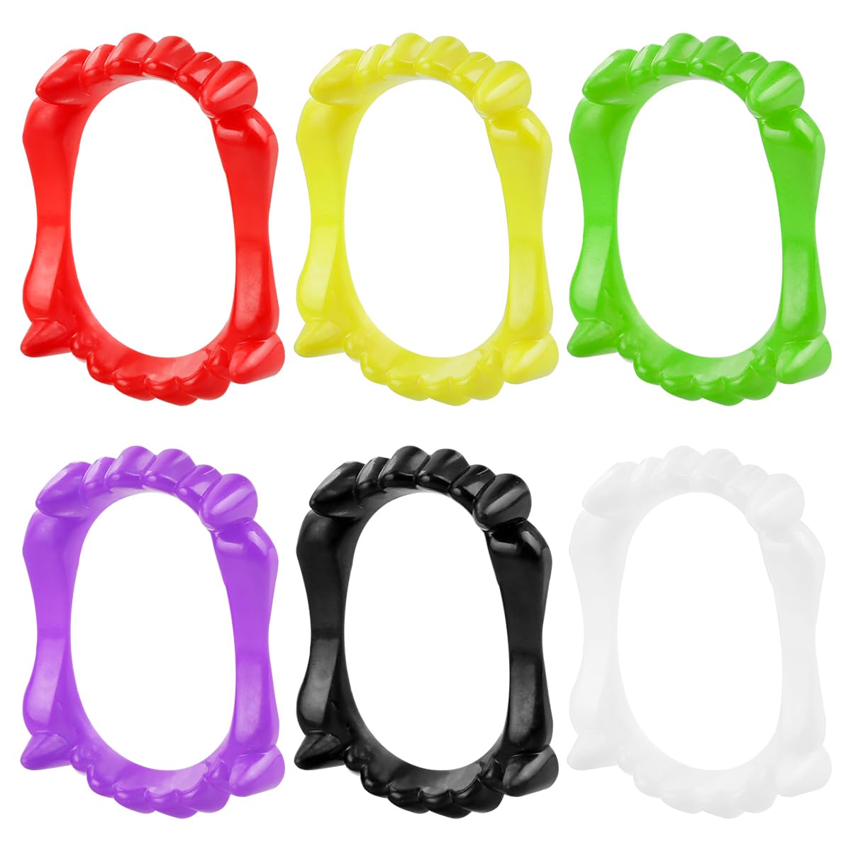 Buy 6 Pieces Halloween Vampire Fangs,Assorted Colors Plastic Dentures ...