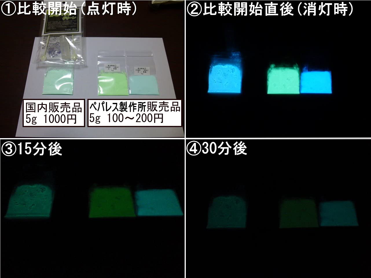 ¿PPLS (fosforescente) del polvo luminoso? Aspecto: luz blanca emisor: 100g azul ultramar