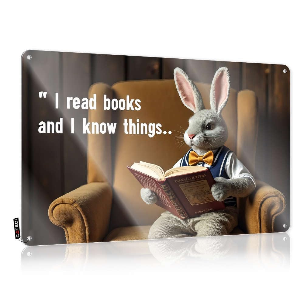 Funny Vintage Signs Wall Cottage Cute Accessories I Read Books And I Know Things. - Easy To Hang Art(30X40CM)