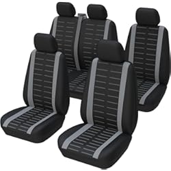 Cubre Asientos Mazda Cx 5 TOYOUN Fundas para Asientos de Furgonetas y Camiones de 5 plazas Juegos Completo Fundas Asientos Coche Universales, Protector Funda Asiento Coche Delantero y Traseros (Gris)