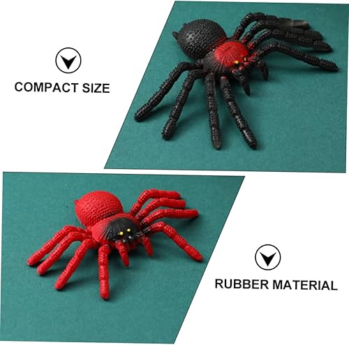 Miniatura 7 de VALICLUD Toyss - Juego de 6 piezas de juguetes de imitación de Halloween de tamaño real, araña negra, accesorios de goma de horror para fiestas