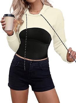 Amazon.com: Remidoo Crop Hoodies for Women Long Sleeve Crop Top