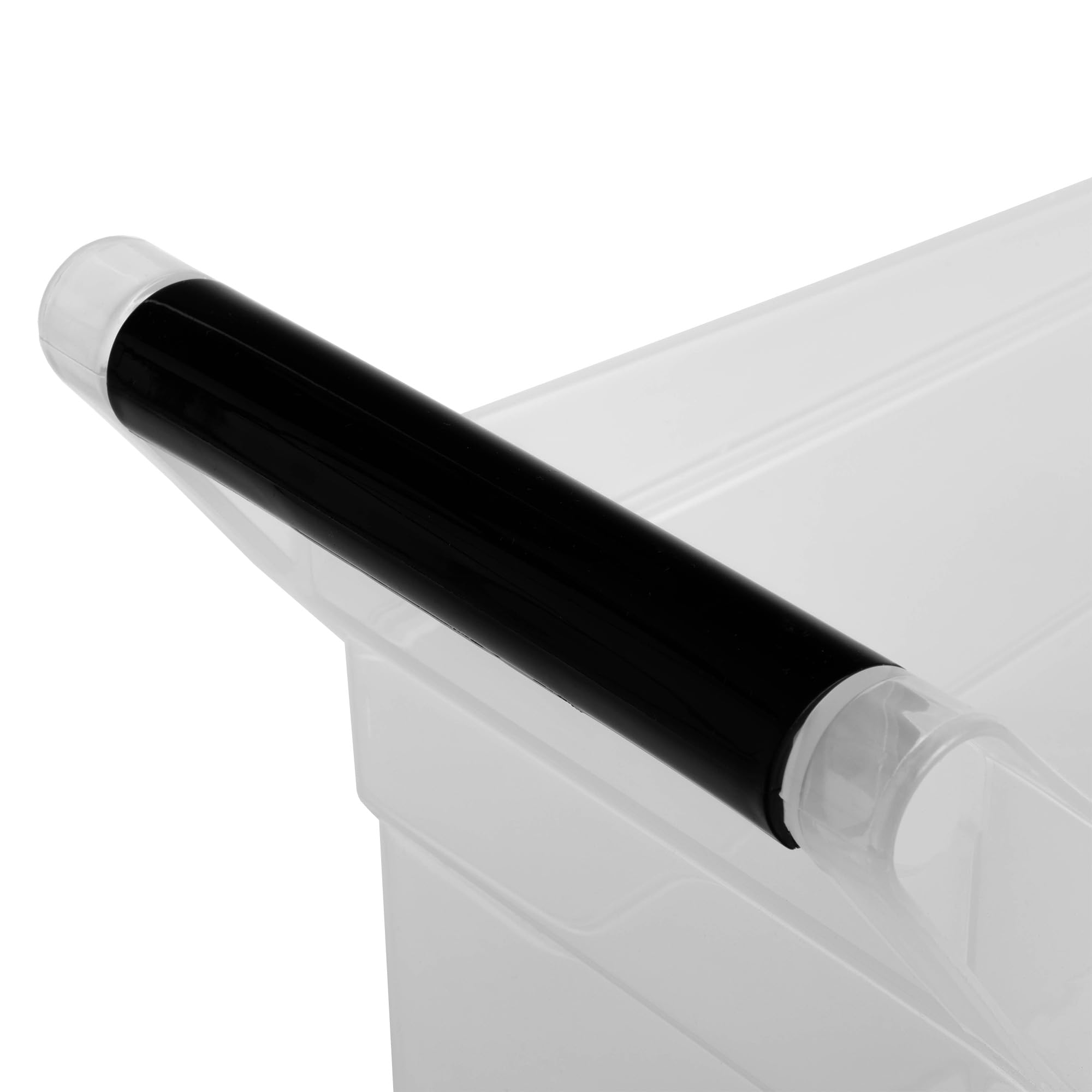 KADAX Scatola Portaoggetti Con Ruote, Contenitore in Plastica Con Maniglie, Trasparente (17 L)