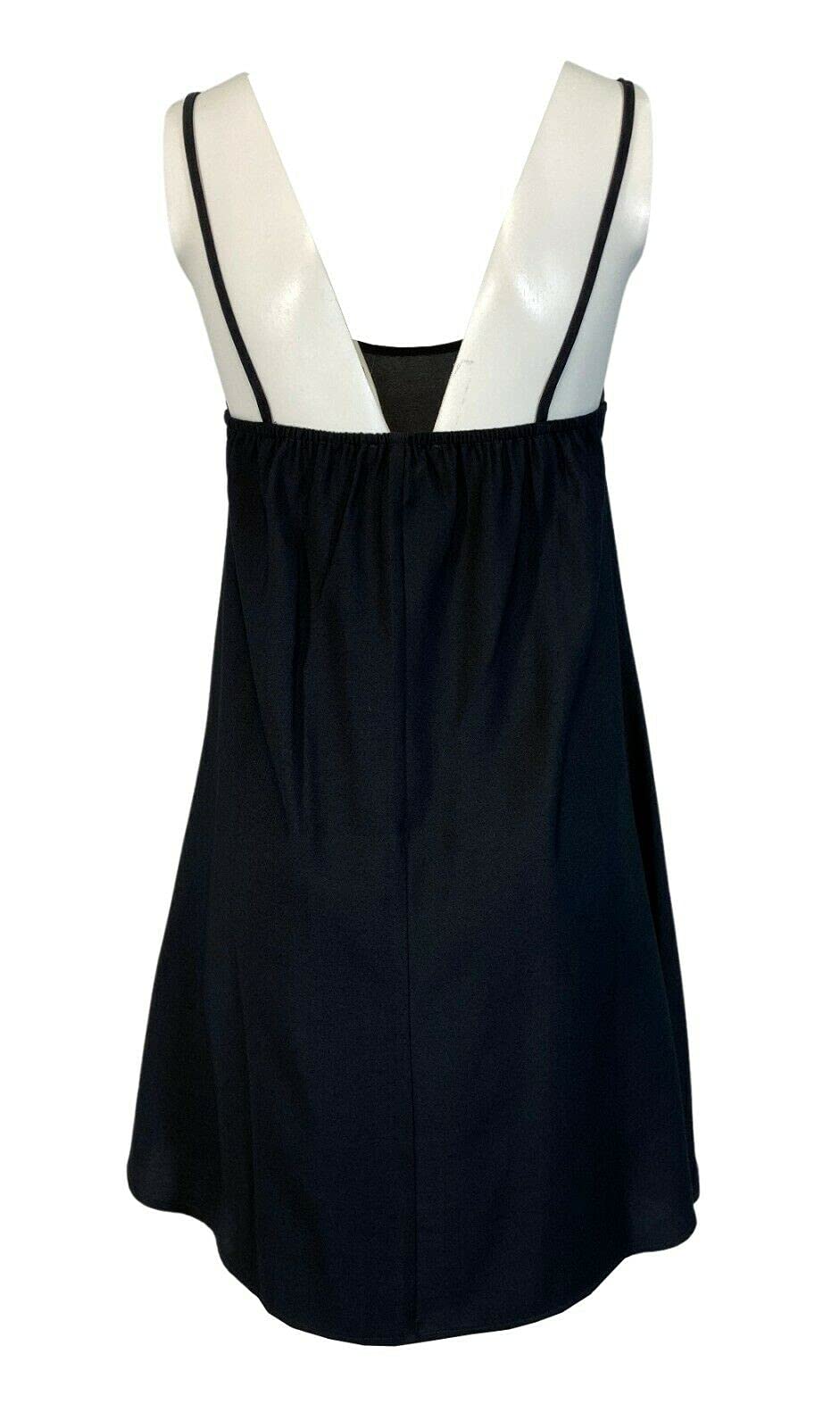 NEIRAMI Top Donna Lungo Asimmetrico Nero Art T360VI-N/S1 Made in Italy