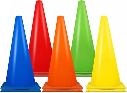 Conos de entrenamiento de fútbol y baloncesto con logotipo de velocidad y agilidad con base cuadrada, material de polietileno, juego de 10