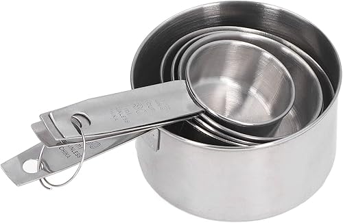 Miniatura 9 de Tazas de medición de acero inoxidable Escala clara Conveniente Metal Tazas de medición Set Alta precisión para cocina