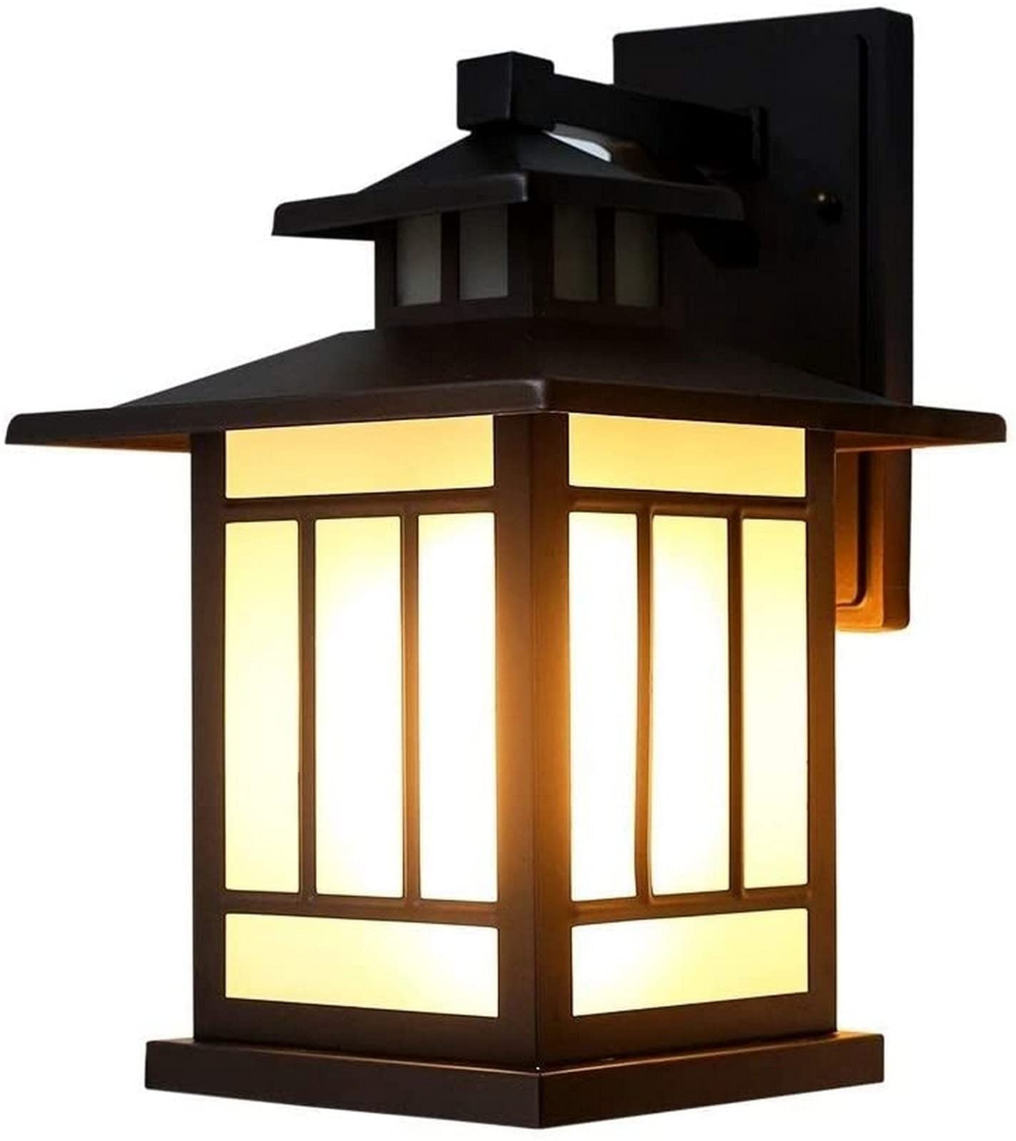 HELCEKOU Wall Sconce Lantern Country Outdoor Waterproof Patio Garden Aluminum High Light Lamp Courtyard Landscape Black Bracket E27 Home Decor
