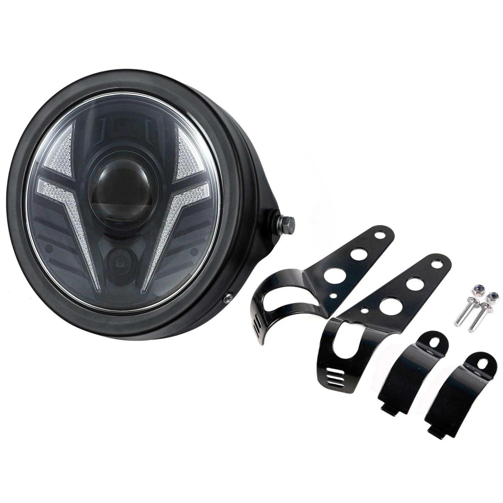 Moto Fari Stradali Spot Light Beam Per Fari Per Moto Con Alloggiamento E Staffa Di Montaggio, Indicatori Direzione Luci Diurne
