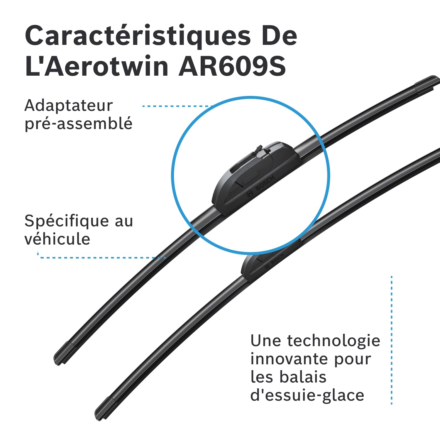 BOSCH Balai d'essuie-glace Aerotwin Retro Spoiler AR609S 3397009776