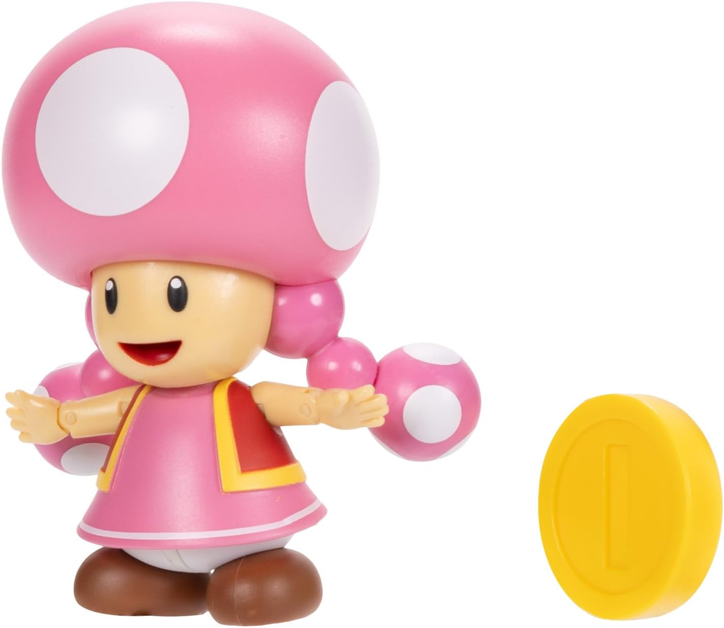 Super Mario 4" Action Figures Toadette with Coin