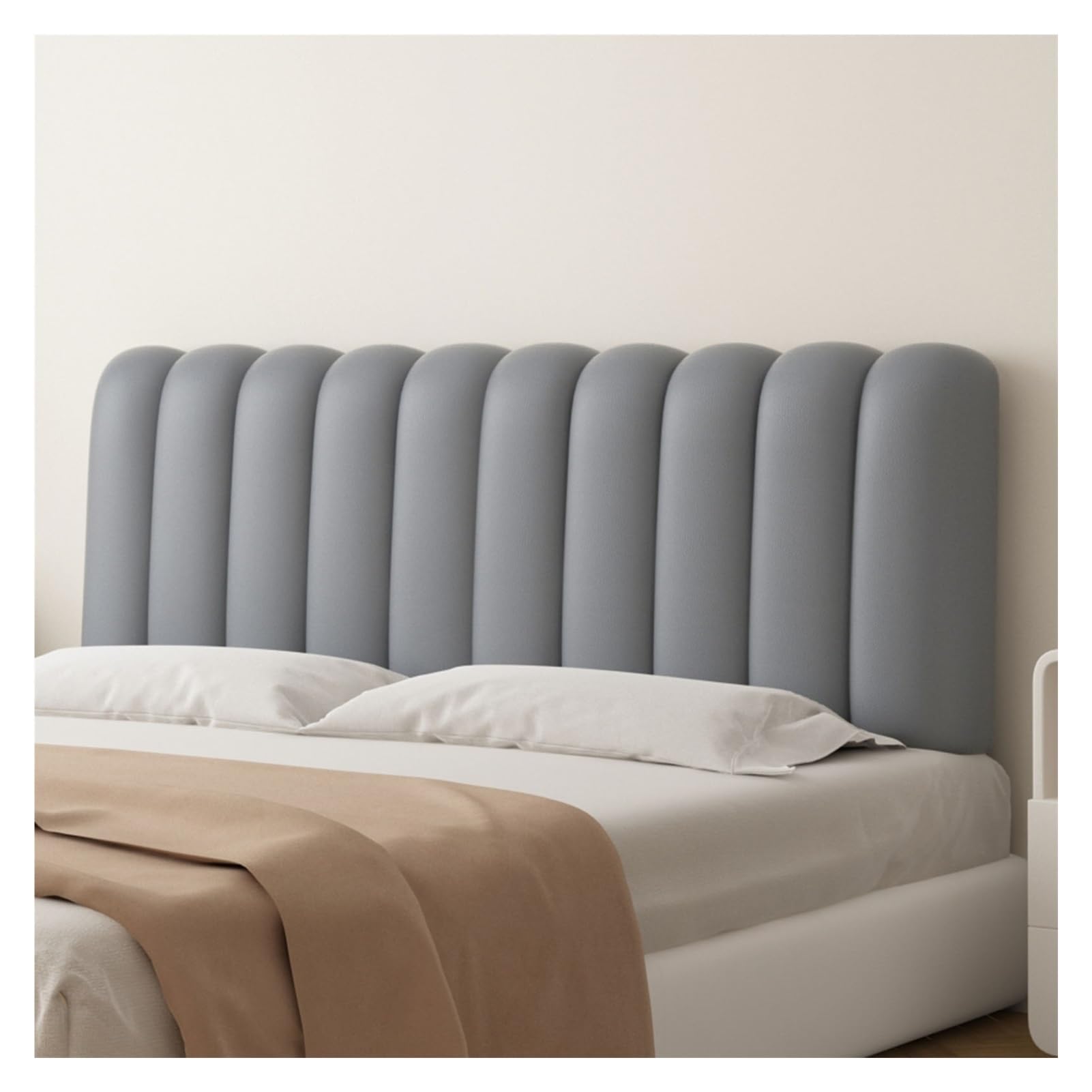 Tête de lit capitonnée Queen – Tête de lit murale en tissu avec coutures carrées rembourrées pour plus de confort Couleur grise 160 x 65 x 10 cm Idéal pour sommier tapissier ou planche bunkie