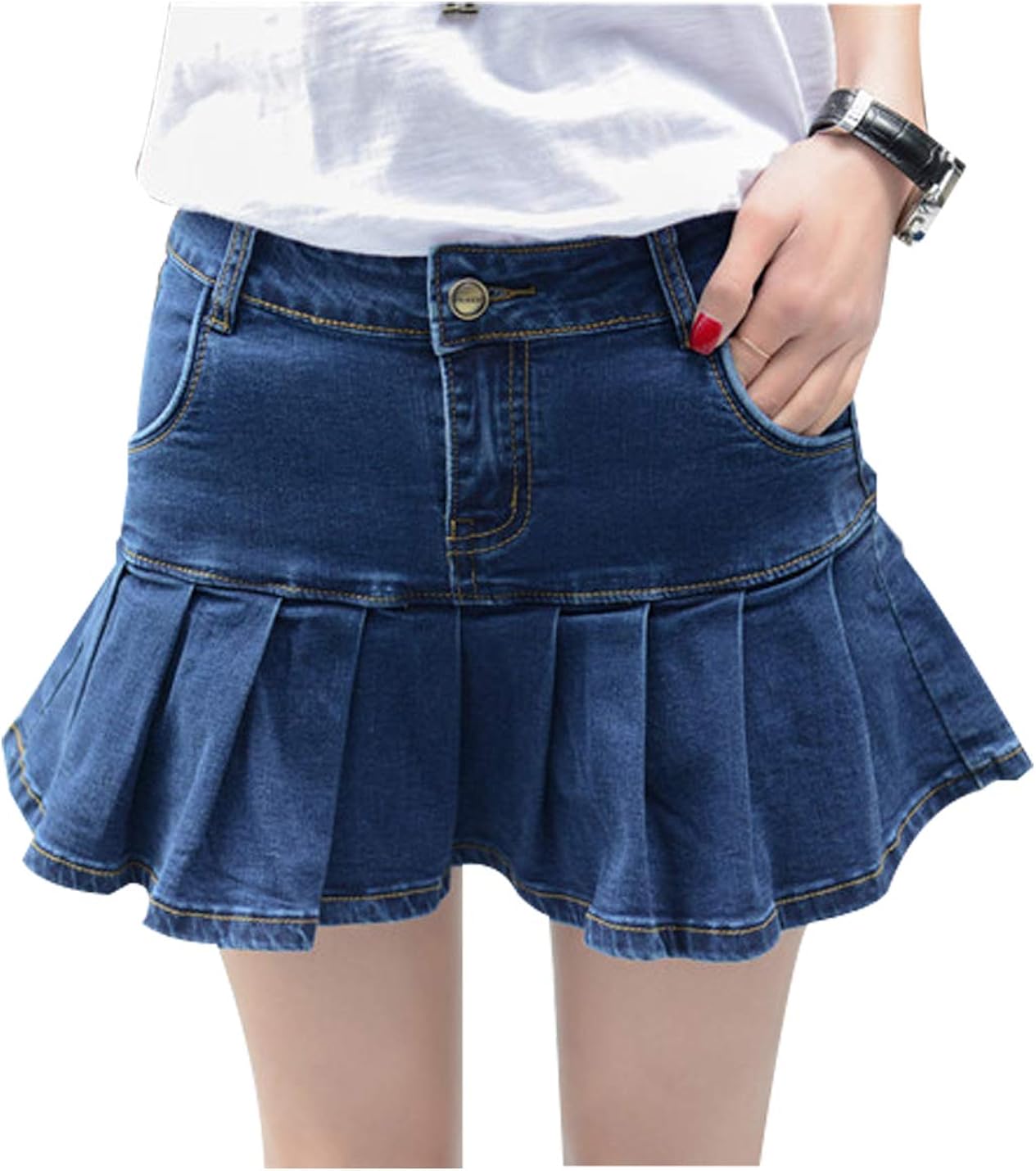 denim midi skirt amazon