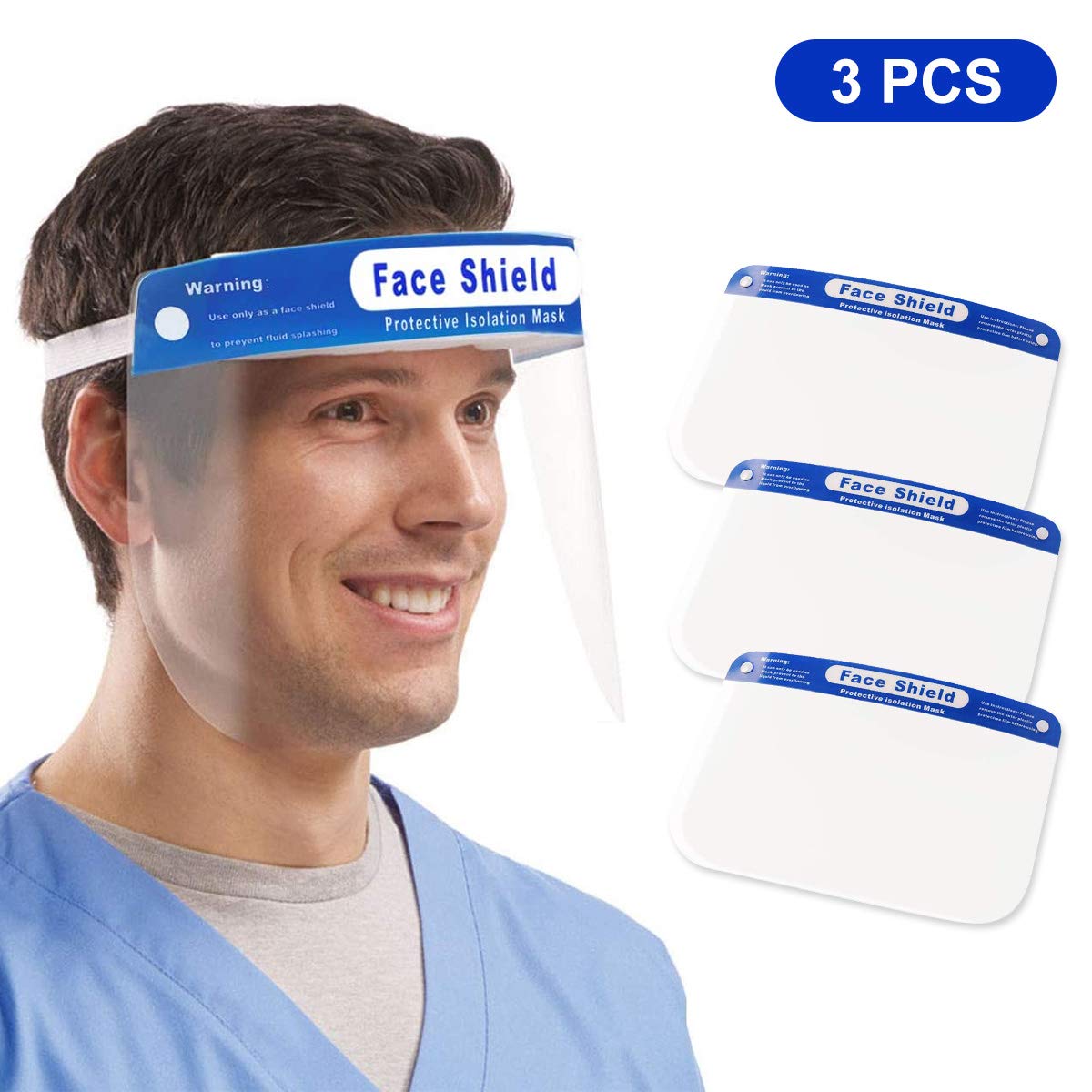 Buy [Fulfillment By Amazon] Wirezoll 3 PCS Face Shields with 3 Bands