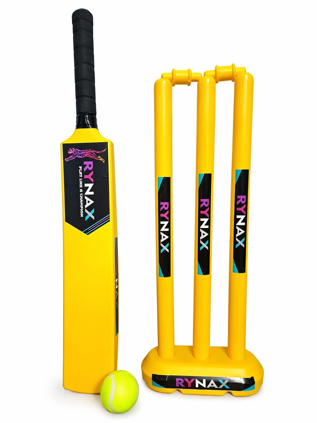 RYNAX Kids Cricket Set, Size 3, Plastic Bat, 3 Stumps, 2 Bails and Tennis Ball, for Boys and Girls NEW Launch Cricket Set Size 3 Junior Plastic Cricket Combo kit Hard Bat Tennis Ball with-image-45