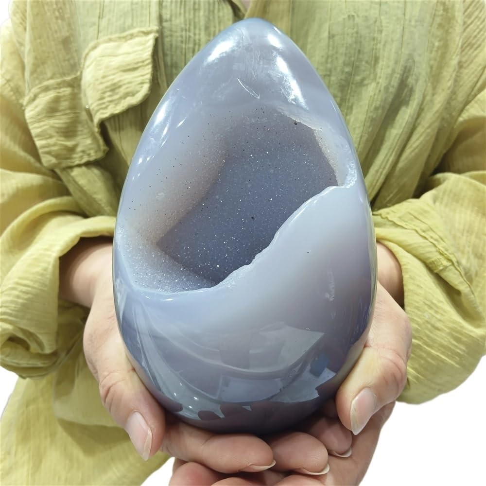 MDBJTCYZN Stone Agate Geode Dinosaur Egg Crystal Quartz Home Office (Size:400-450g)