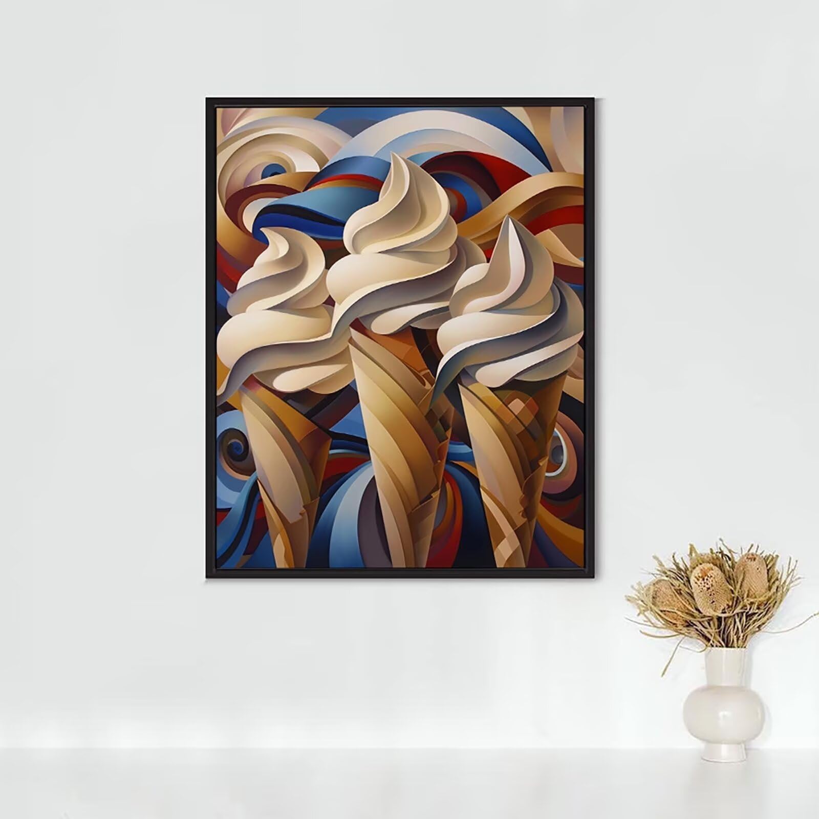 Diamond Painting Cibo, Diamond Painting Erwachsene Gelato Bastelset, DIY Diamant Malerei Runder Vollbohrer Diamanten Kinder Malerei Stickerei Kreuzstich Dekoration, Geschenk 90 x 120 cm PJY9 S-N