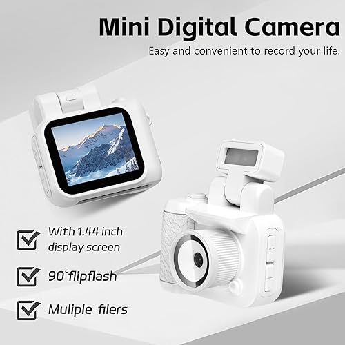 Miniatura 4 de Mini cámara digital, cámara Keychina con grabadora de video HD de 1080P, pantalla de visualización de 1.44 pulgadas con tarjeta 32G, flash abatible,