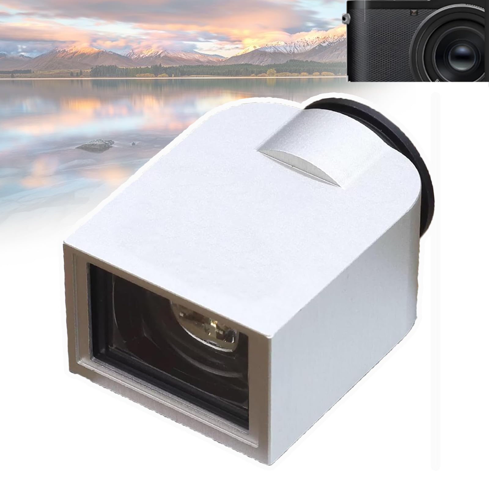 VILA SMO Optical Viewfinder Camera Finder, 17 Degree External Mini Frame Finder, With 28mm 35mm 50mm Framelines, High-transmittance And Full, Aluminum Body, For Film And Digital Photography silver