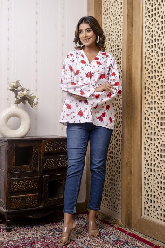 Image of Women's Cotton Floral Printed Summer Coat | Helps to Protect From Sunrays, Dust Pollution, Sunburn, Tanning of Skin | Ideal for Driving, Hot Summers, Traveling