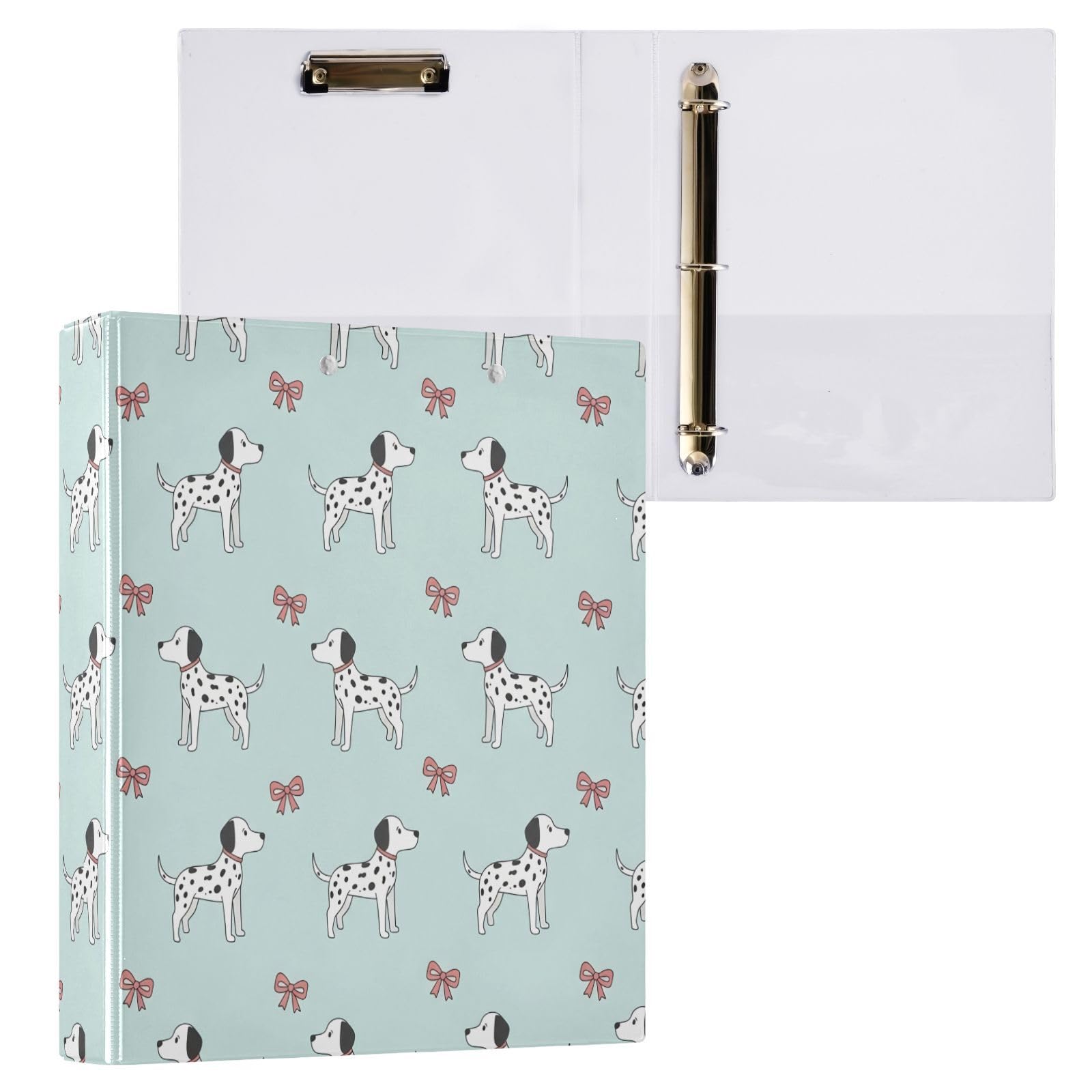 Raccoglitori a 3 anelli da 3,8 cm, motivo a pois carini, decorativi, rotondi, con clip in metallo, formato A4, organizer per casa e ufficio, confezione da 2