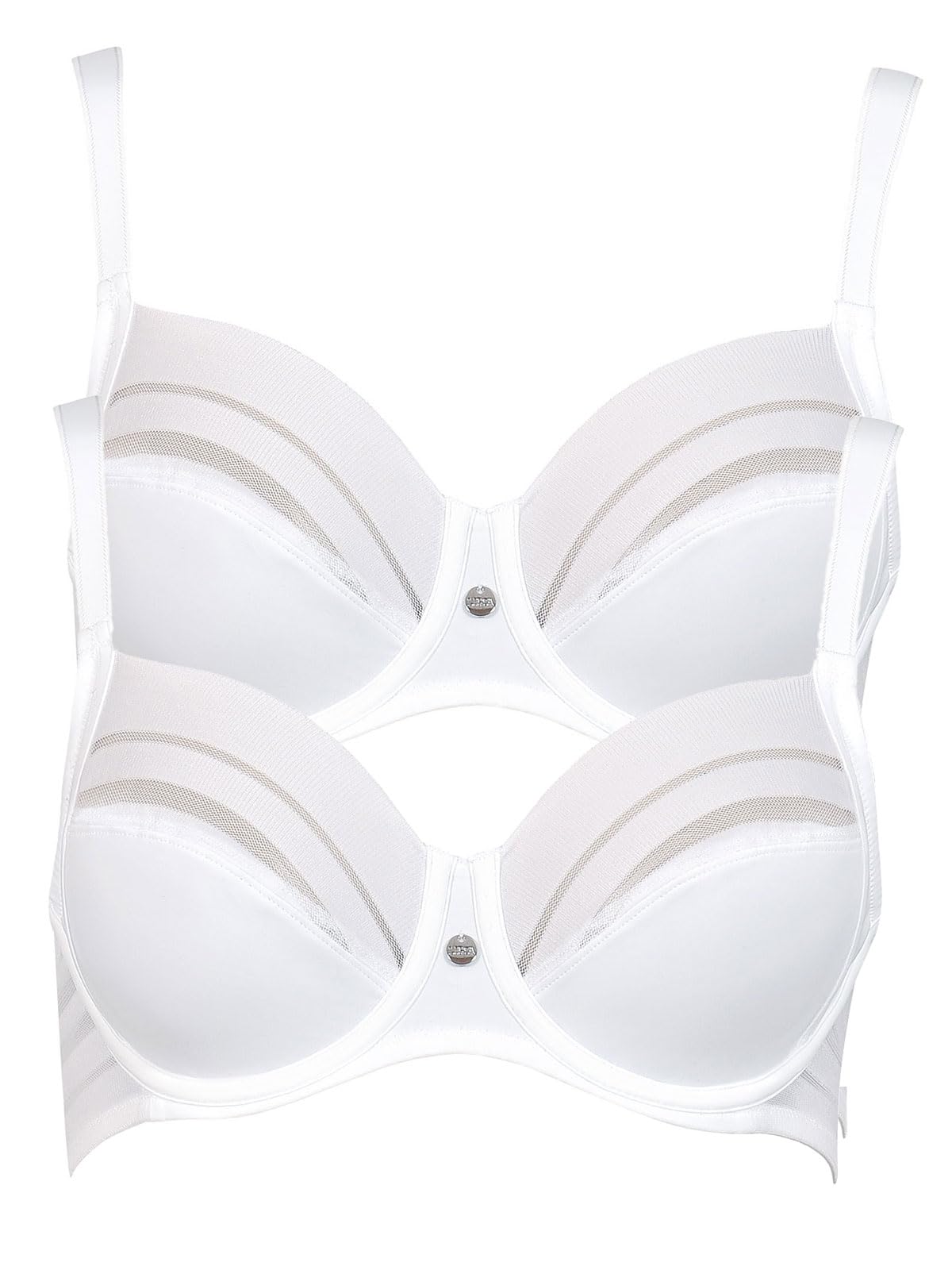 Lisca Women's White Pack Of 2 Underwired Bra Alegra 020147 38D