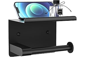 Toilet Paper Holder Wall Mount, Matte Black