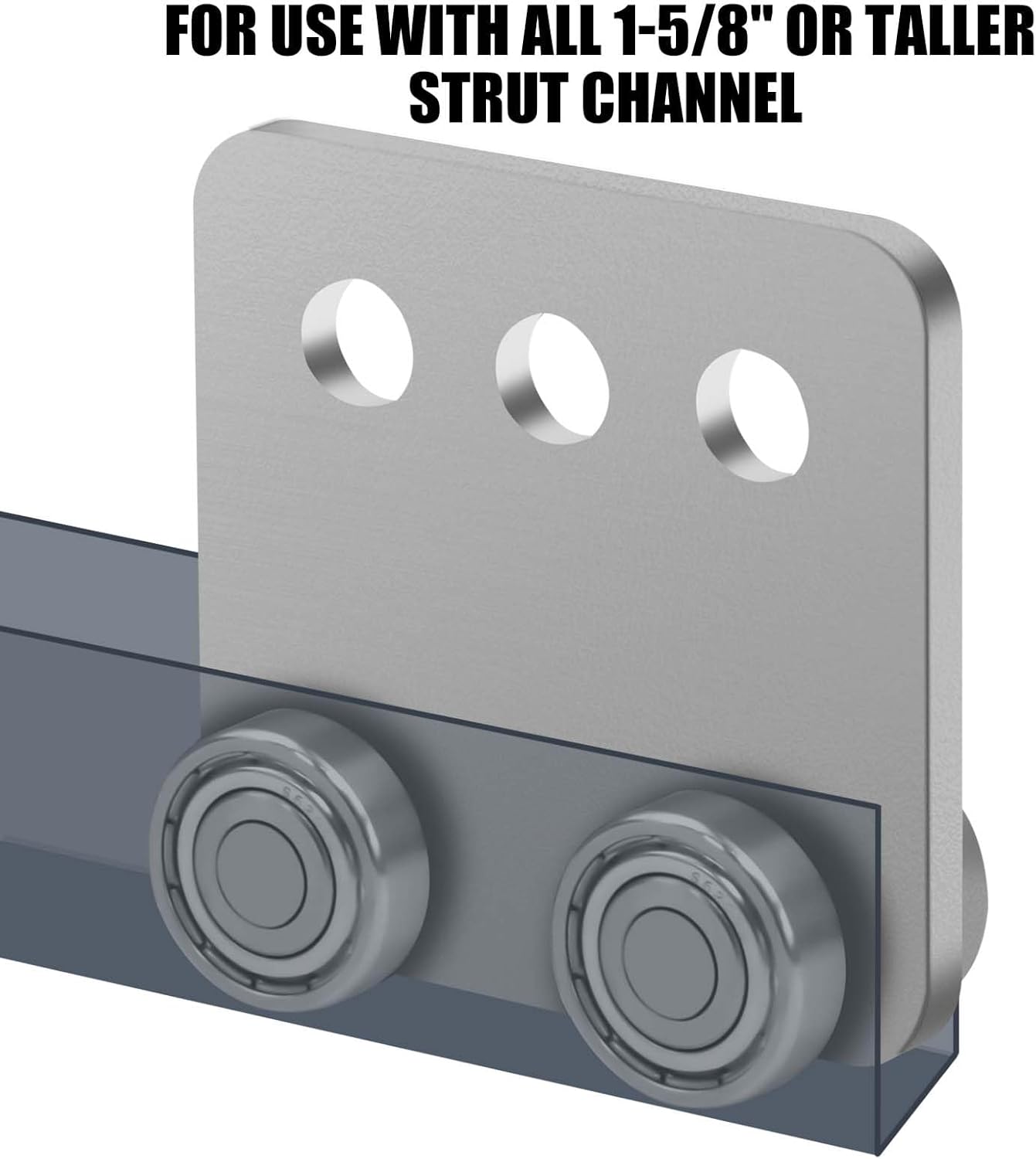 Lot De 4 Chariots à Roulettes Pour Rail Unistrut P2950 – Acier, Pour Installations Professionnelles