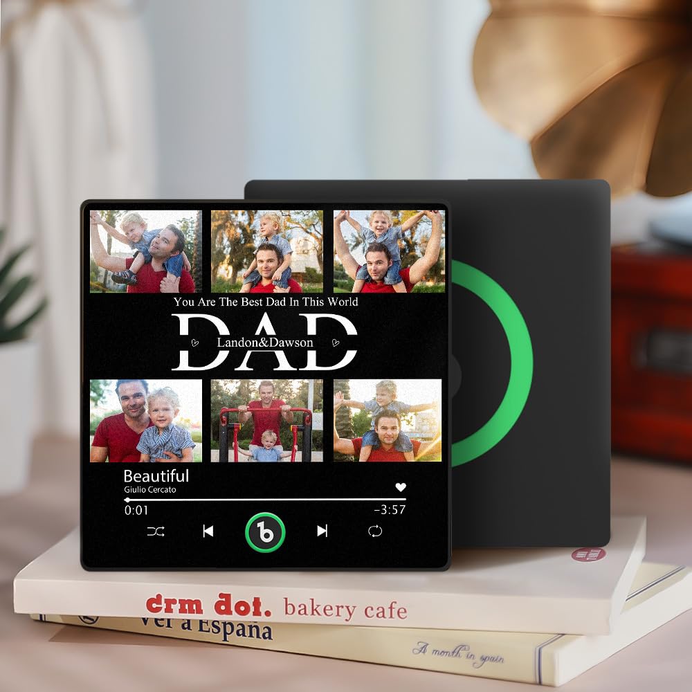 Soufeel Custom Music Fridge Magnet Personalized Spotify Plaque Magnet That Can Play Songs Customized Photo Album Refrigerator Magnets Gifts for Christmas for Music Lovers Girlfriend