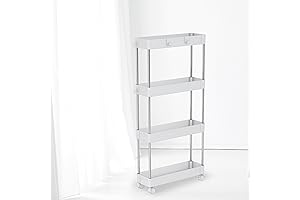 4 Tier Slim Rolling Cart Storage Organizer