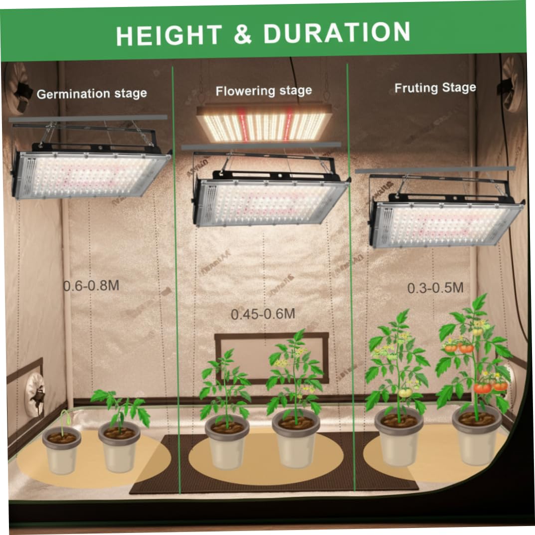 Lampe Horticole, 400 W LED à spectre complet élèvent la lumière, lampe de culture de plantes à intensité variable et couleur réglable, lumière plante d'intérieur semblable au soleil pour plant