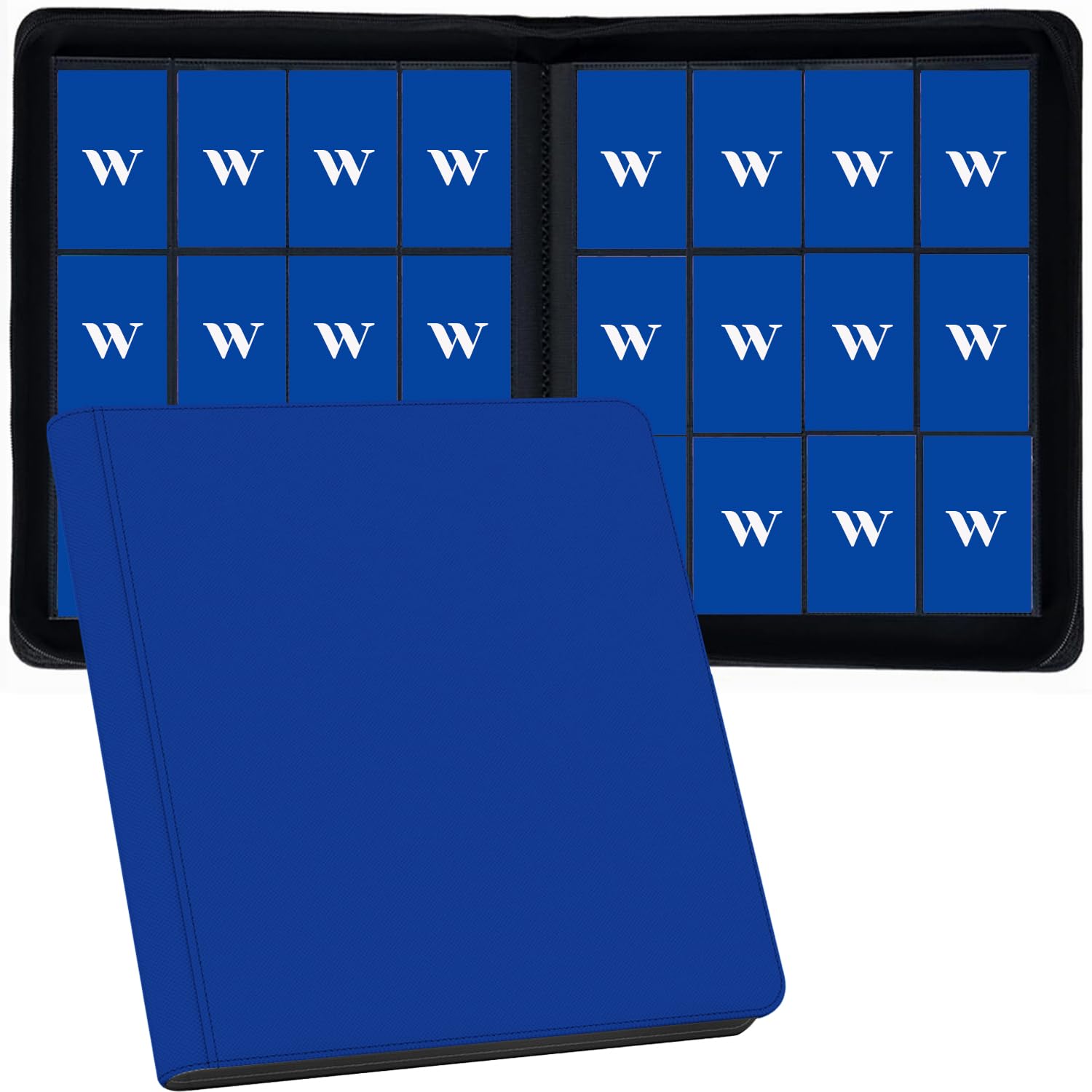 12 Pocket Card Binder, 720 Pockets PU Leather Zipper Trading Card Collection Album, Side-Loading Card Storage Folders for MTG, TCG, Game/Sport Crads