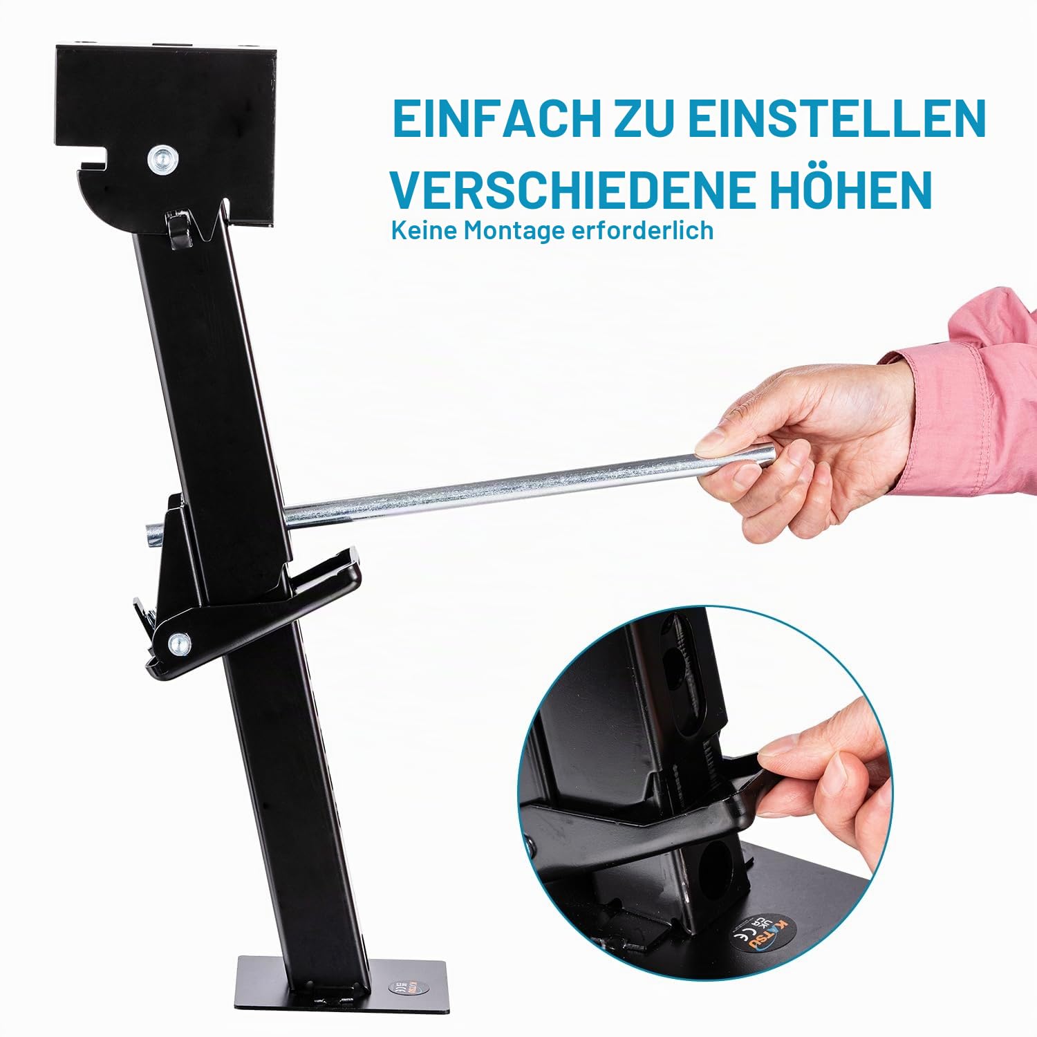 KATSU 2 Stück RV Anhänger Stabilisator Wagenheber 11-1/2" bis 18", Kapazität 1000 lbs, Zusammenklappbarer Teleskop-Wagenheber für Anhänger und Wohnmobil