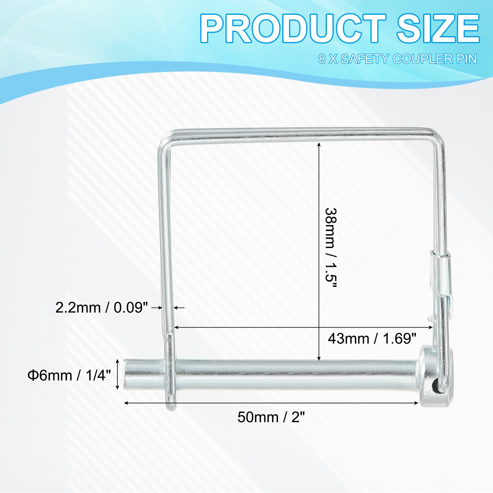 PATIKIL Trailer Coupler Pin 1/4x1-5/8x1.5"(D*L*IW) - Image 2