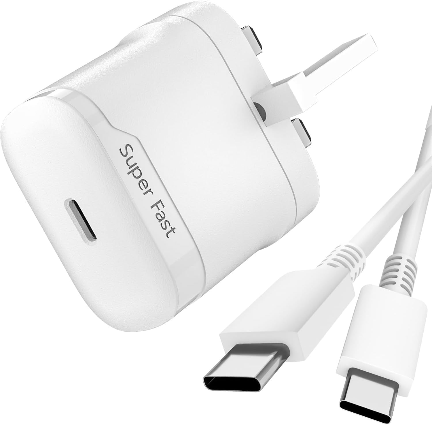 25W USB C Charger Compatible with Samsung Galaxy S25 S24 S23 S22 S21 S20 FE Ultra A56 A55 A54 A36 A35 A34 A26 A25 A24 A17 A16 A15 Z-Fold Z-Flip, Super Fast Charging, UK Plug Power Adapter