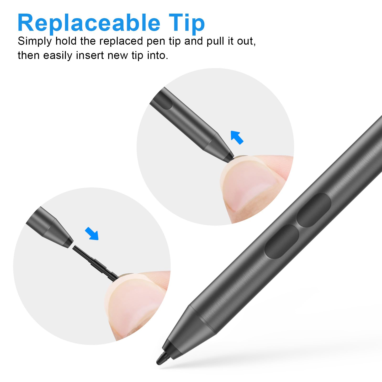 Stylo Activo MPP 1.51 para HP Omnibook Envy X360 Pavilion X360 Specter X360 Specter X2 Envy X2 – 1024 Niveles de Sensibilidad a la Presión, Rechazo de Palma, Autonomía de Batería 2500H