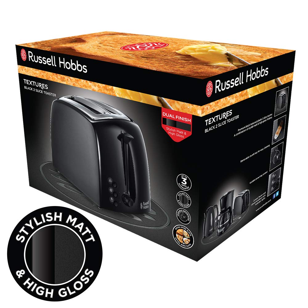 Buy Russell Hobbs 21641 Textures 2Slice Toaster, 700 850 W, Black