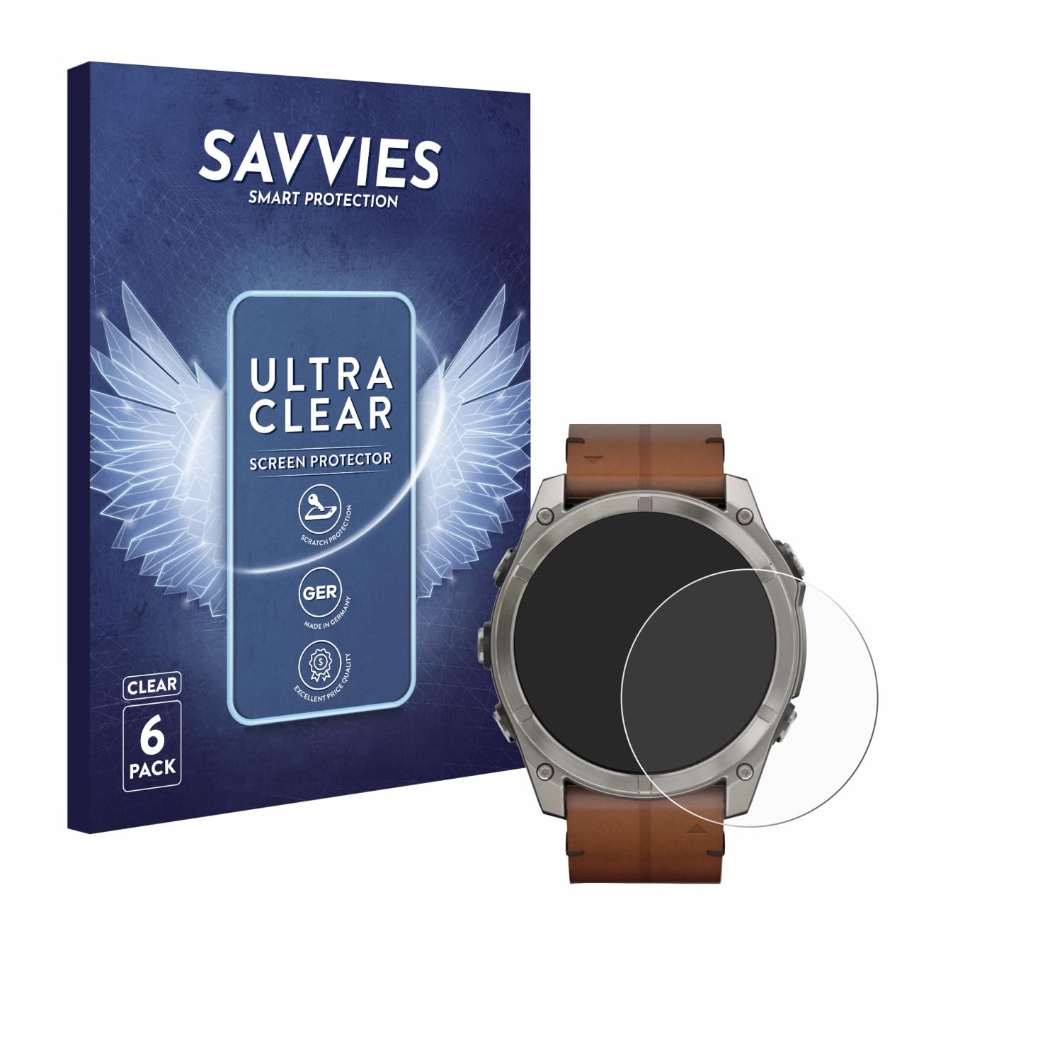 Savvies Protector Cristal Templado Para Garmin Approach S70 (47 Mm) Protector Pantalla Vidrio, Protección 9H, Pelicula Anti-Huellas