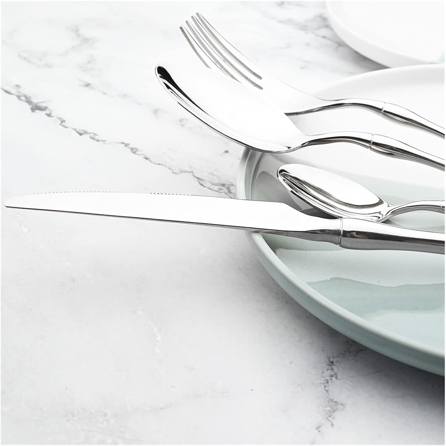 Vintage Quality Dinnerware Set Stainless Steel Tableware 18/10 Luxury Mirror Cutlery Set Forks Dining Dinner Set Western leisurely (Color : Fork)