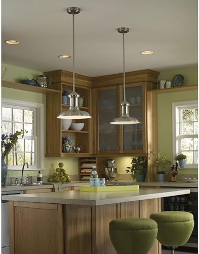 Miniatura 3 de Brookside LED Collection - Lámpara colgante LED de metal hilado, níquel cepillado