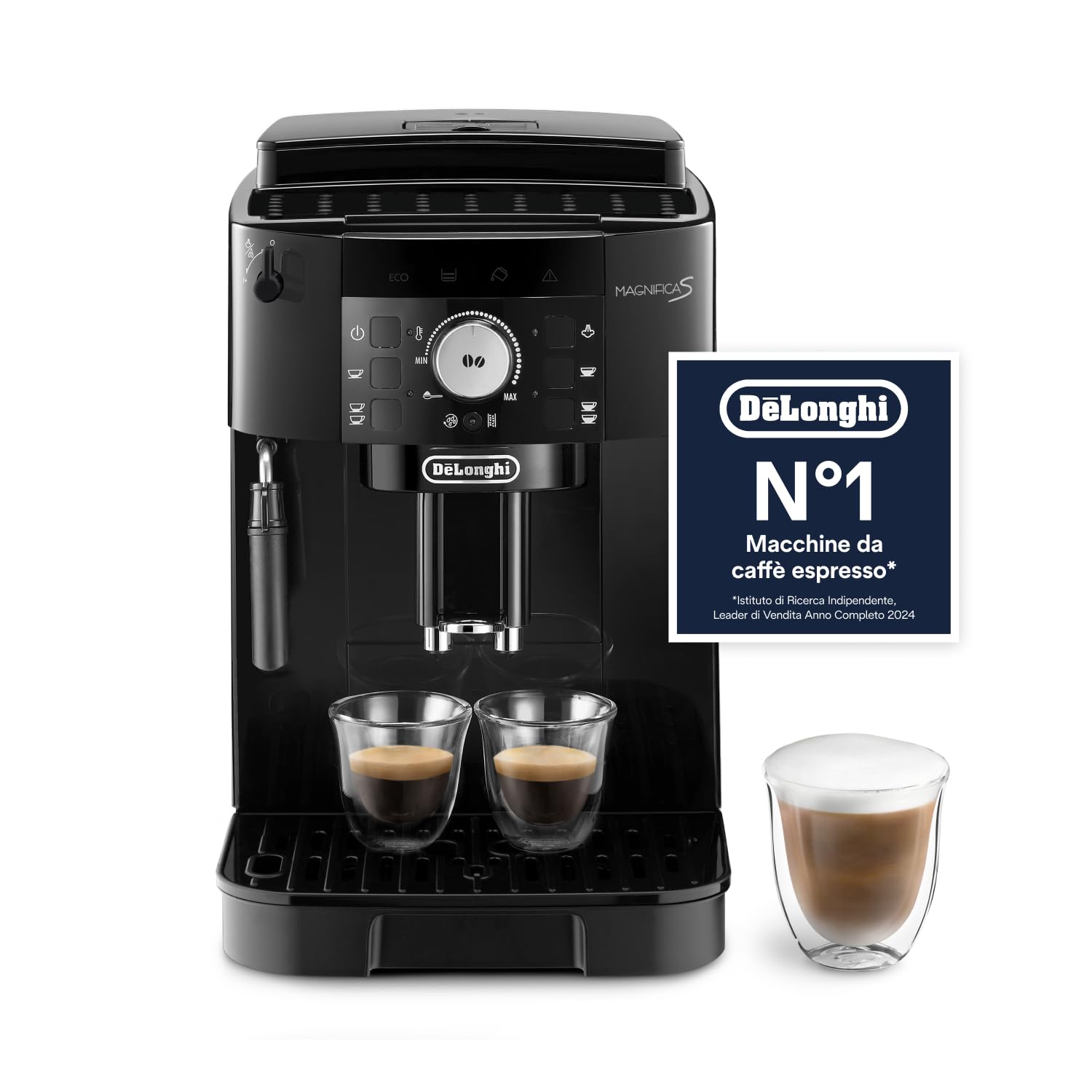 De'Longhi Perfetto Magnifica S ECAM11.112.B, Macchina da Caffè Automatica per Espresso e Cappuccino, Caffè in Chicchi o in Polvere, con Tasti a Selezione Diretta, Spegnimento Automatico, Nero
