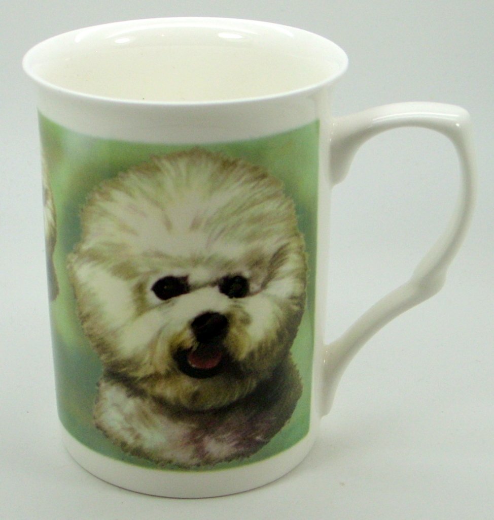 The Plate Collectors Shop BICHON FRISE FINE BONE CHINA 10 0Z MUG ~ HAND DECORATED IN STOKE ON TRENT