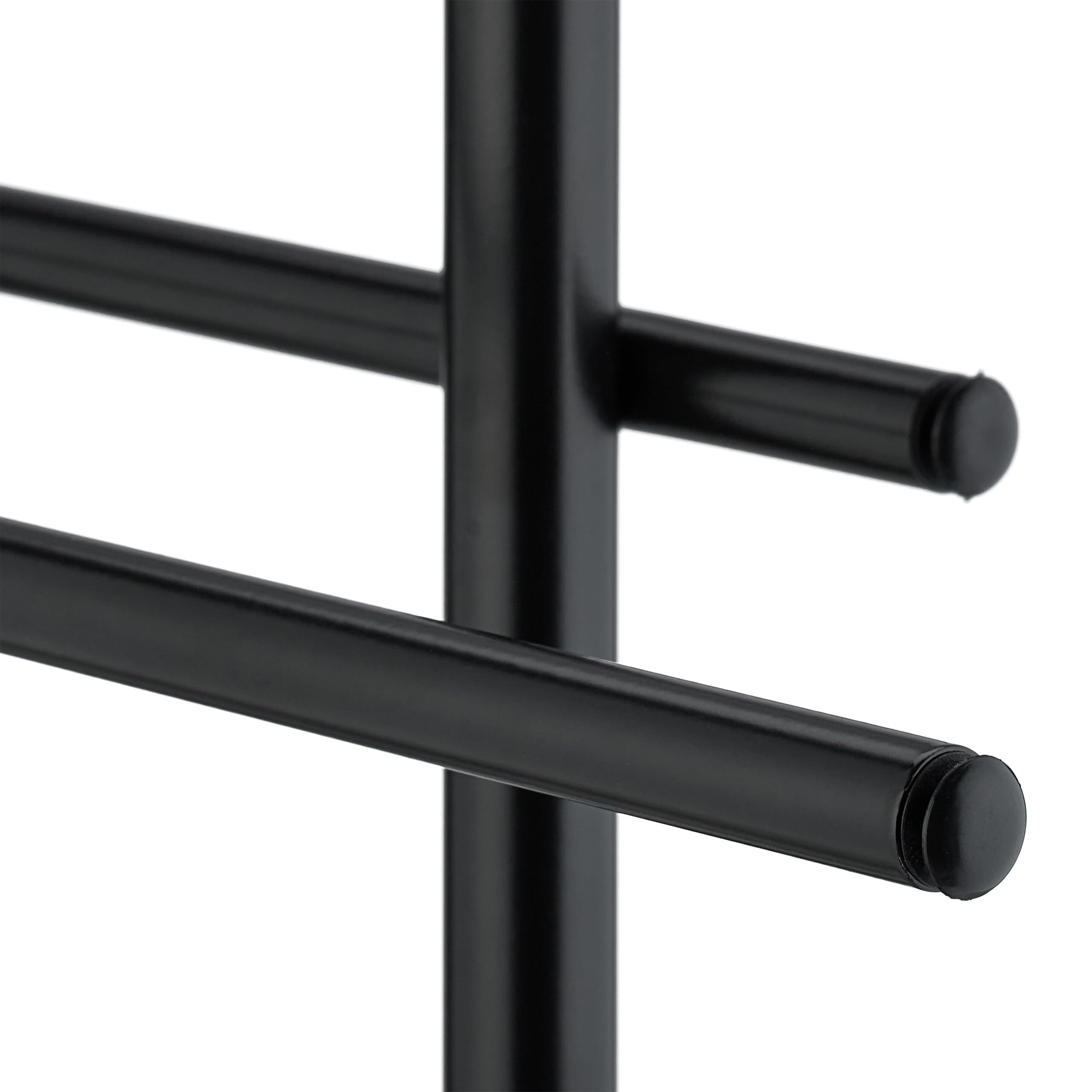 Relaxdays Porte-Serviettes, 3 Barres, métal, HxLxP: env. 83 x 39 x 18 cm, Porte-vêtements Non Fixe, Noir