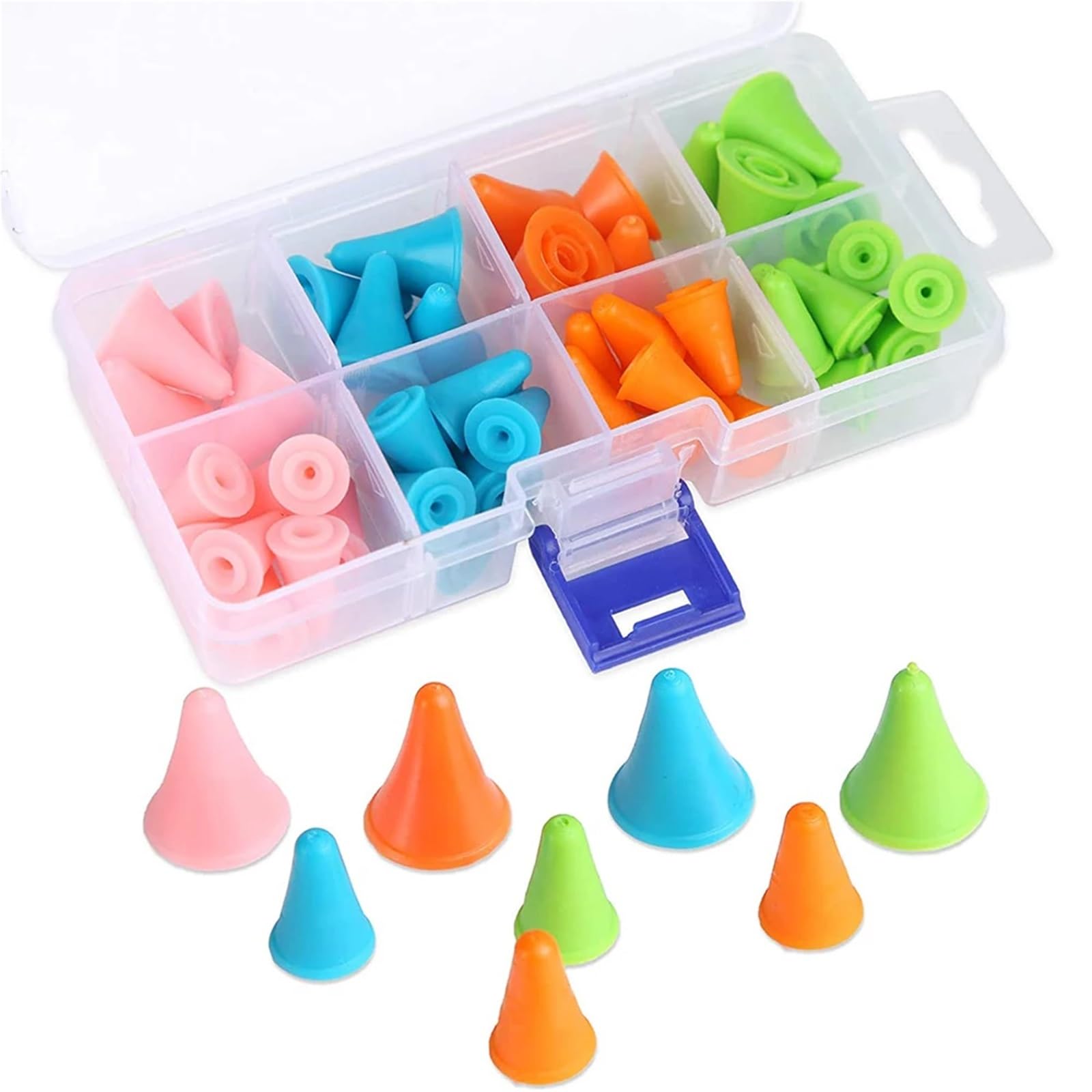 Knitting Needle Stoppers 5Box Multicolor Knitting Needles Point Protectors 2 Sizes Rubber Knitting Needle Caps Needle Tip Stoppers for Knitting Crafting