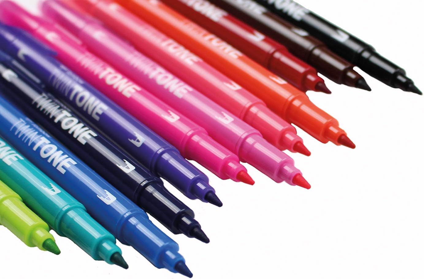 Tombow WS-PK-12P-1 Twin Tone Dual-Tip Marker - Bright Colours (Pack of 12)