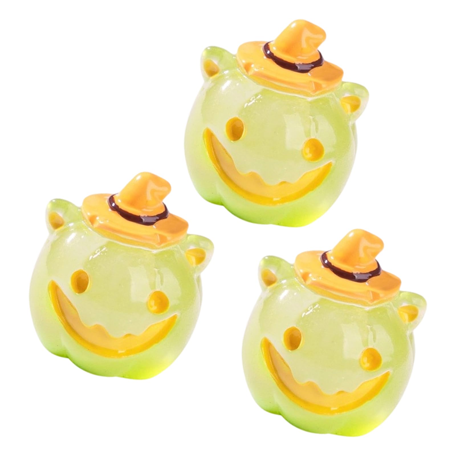 YROHGKPN Halloweens Pumpkins Miniature Garden Decoration Desktop Sculpture for Indoor Outdoor Display Glowing Clown Pumpkins Resins Figurine