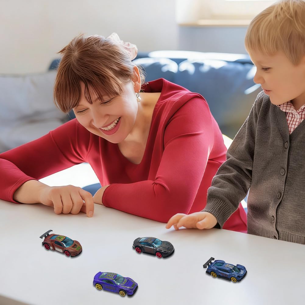 PLUSHCEWT 4 Stück Autos Spielzeugset, Mini Racers Spielzeugauto Set, Farbwechselnde Auto Spielzeugautos, Farbwechselnde Auto Spielzeugset, Auto Set Geschenk für Innen und Außenspiele (C)