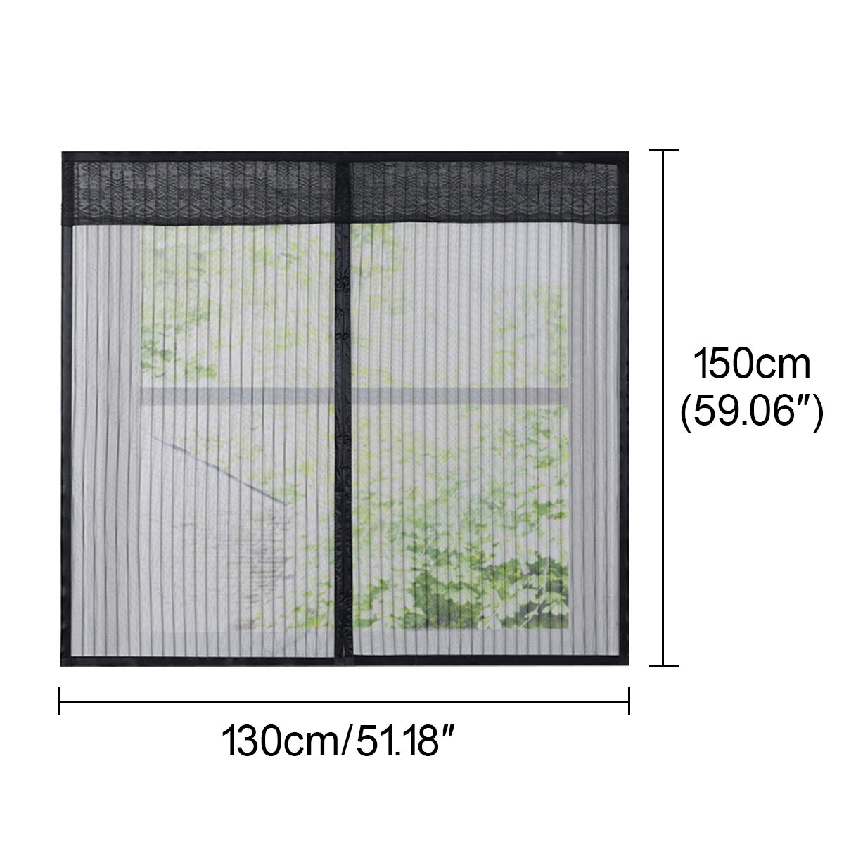 Mosquitera para La Ventana, Ventana MagnéTica Mosquitera, Mosquitera De Mosquitero con Cinta MáGica, ProteccióN contra Mosquitos, Negro, 130 X 150 Cm