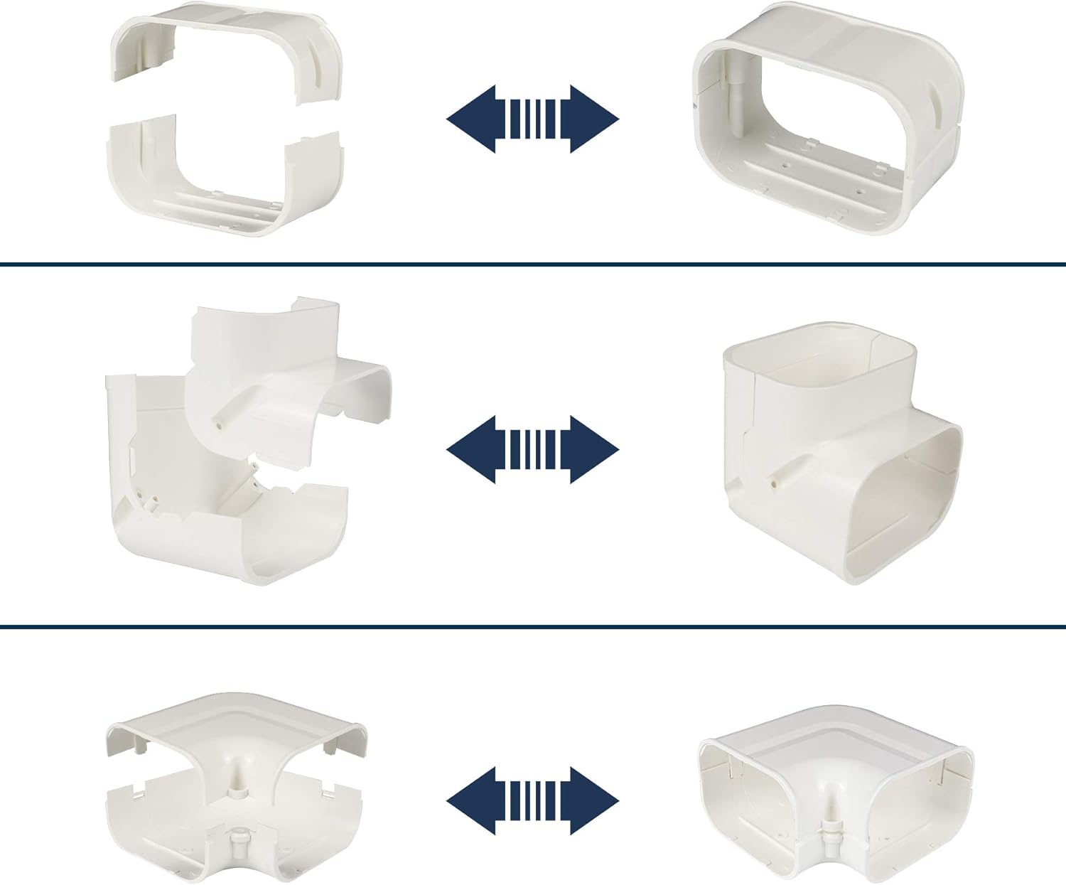 4" W 25Ft L Decorative PVC Line Set Cover Kit for Ductless Mini Split Air Conditioners,Heat Pumps Systems Decorative Tubing Cover