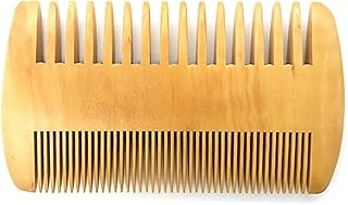 Beard Comb Wooden Mustaches Combs Dual Action Teeth Beard Comb for Beards Mustaches The Art of Shaving Beard Comb,Wood Color Nice and Professional