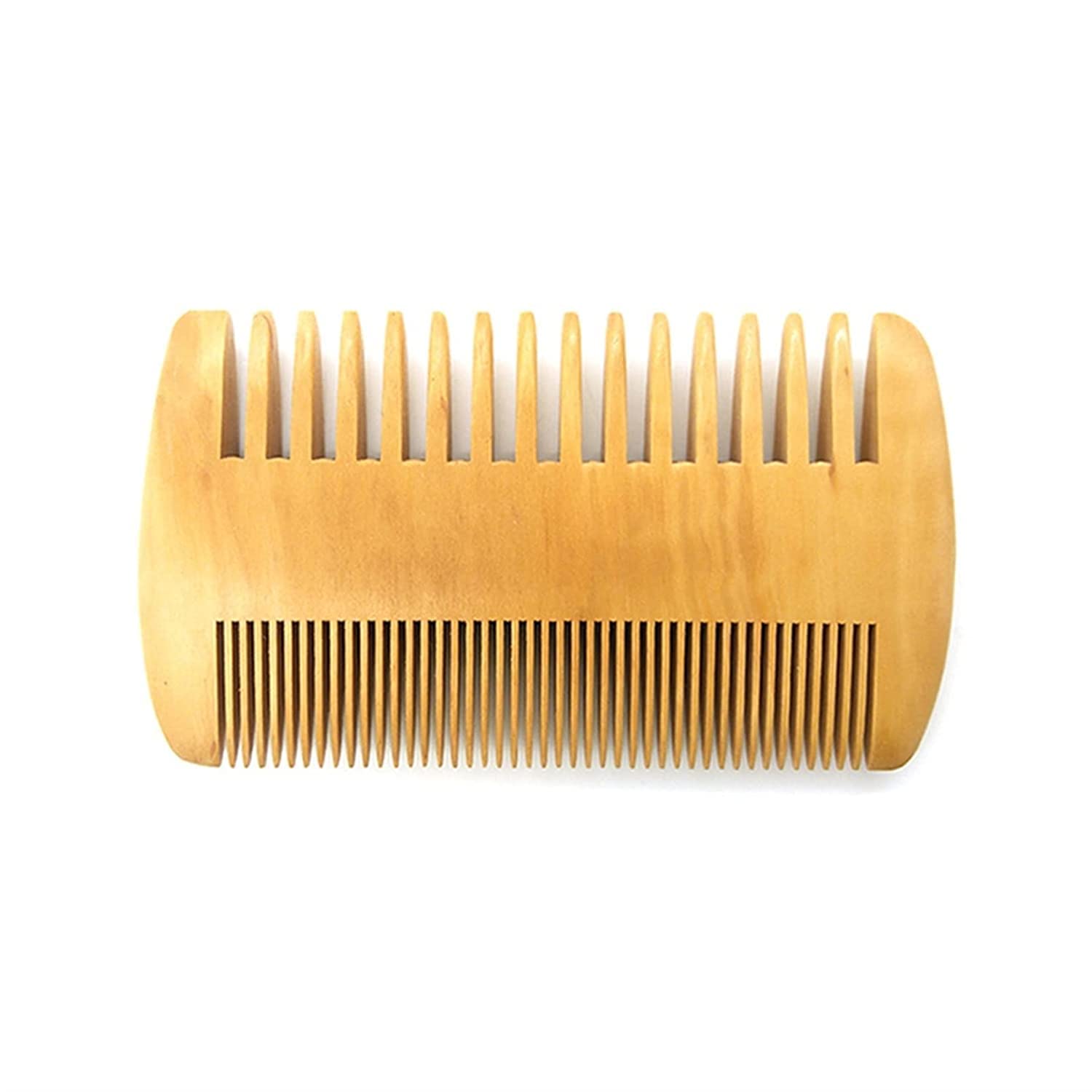 Beard Comb Wooden Mustaches Combs Dual Action Teeth for Beards Mustaches The Art of Shaving Beard Comb,Wood color Practical and Deft